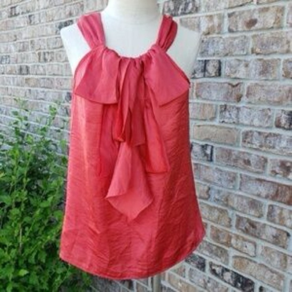 Elegant Coral Sleeveless Top